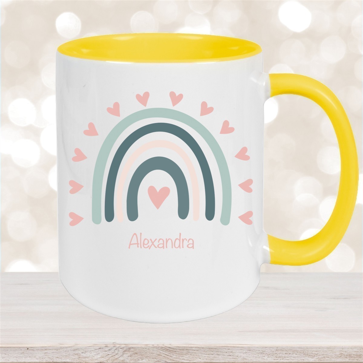 Tasse Wunschname Regenbogen #4 Keramik Kinderbecher versch. Farben