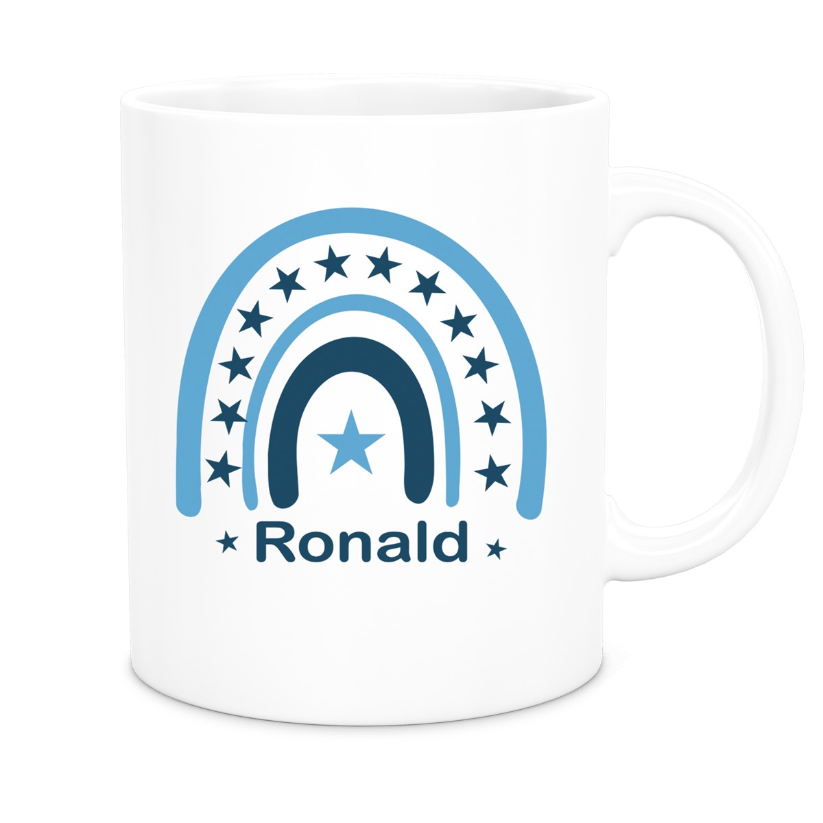 Tasse Wunschname Regenbogen 3 Keramik Kinderbecher versch. Farben