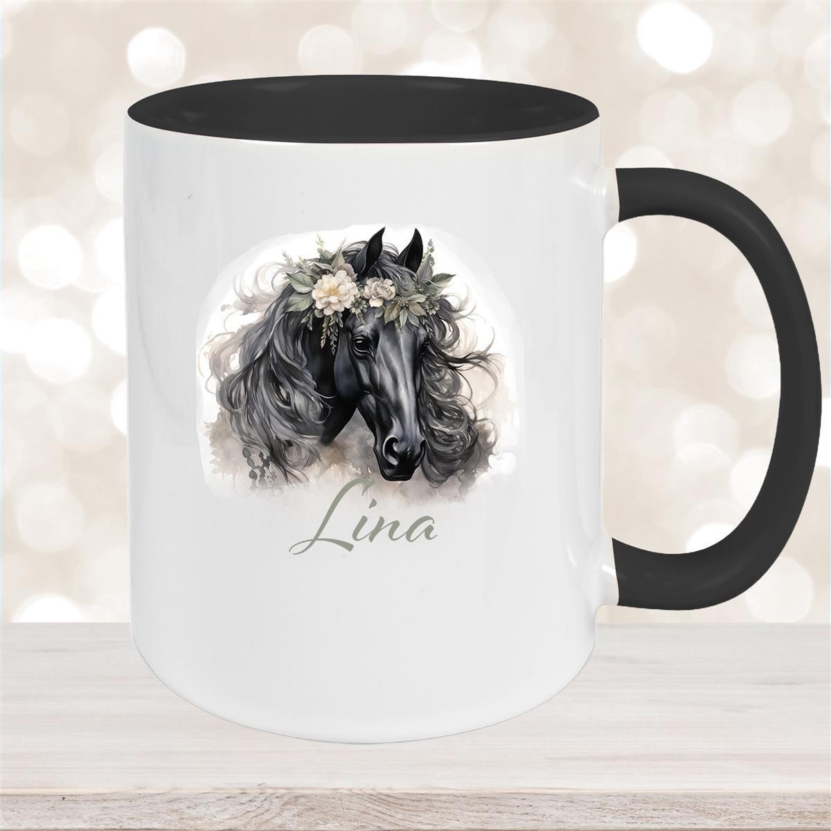 Tasse Pferd #3 Wunschnam Keramik Kinderbecher personalisiert versch. Farben