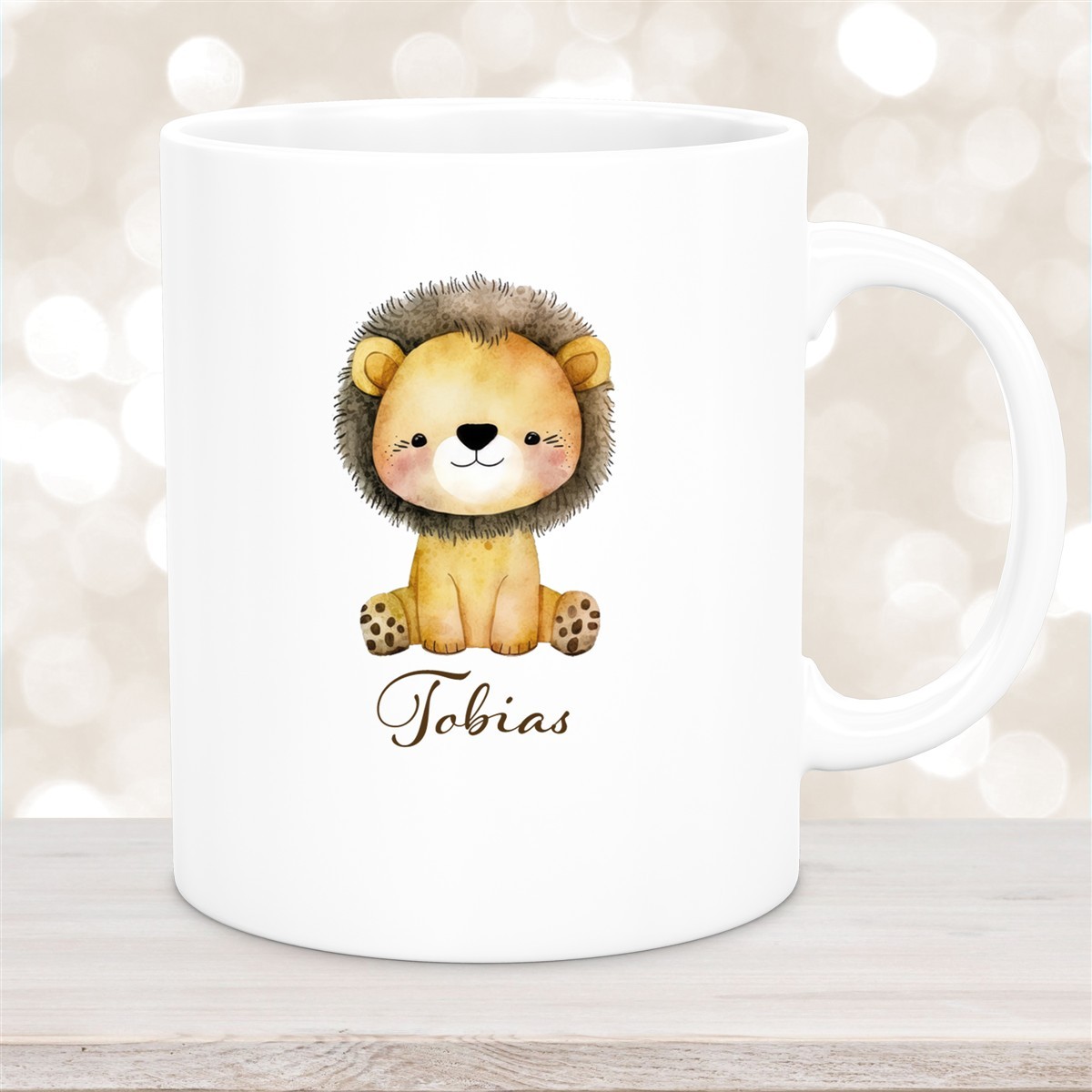 Tasse Wunschname Löwe #1 Keramik Kinderbecher versch. Farben