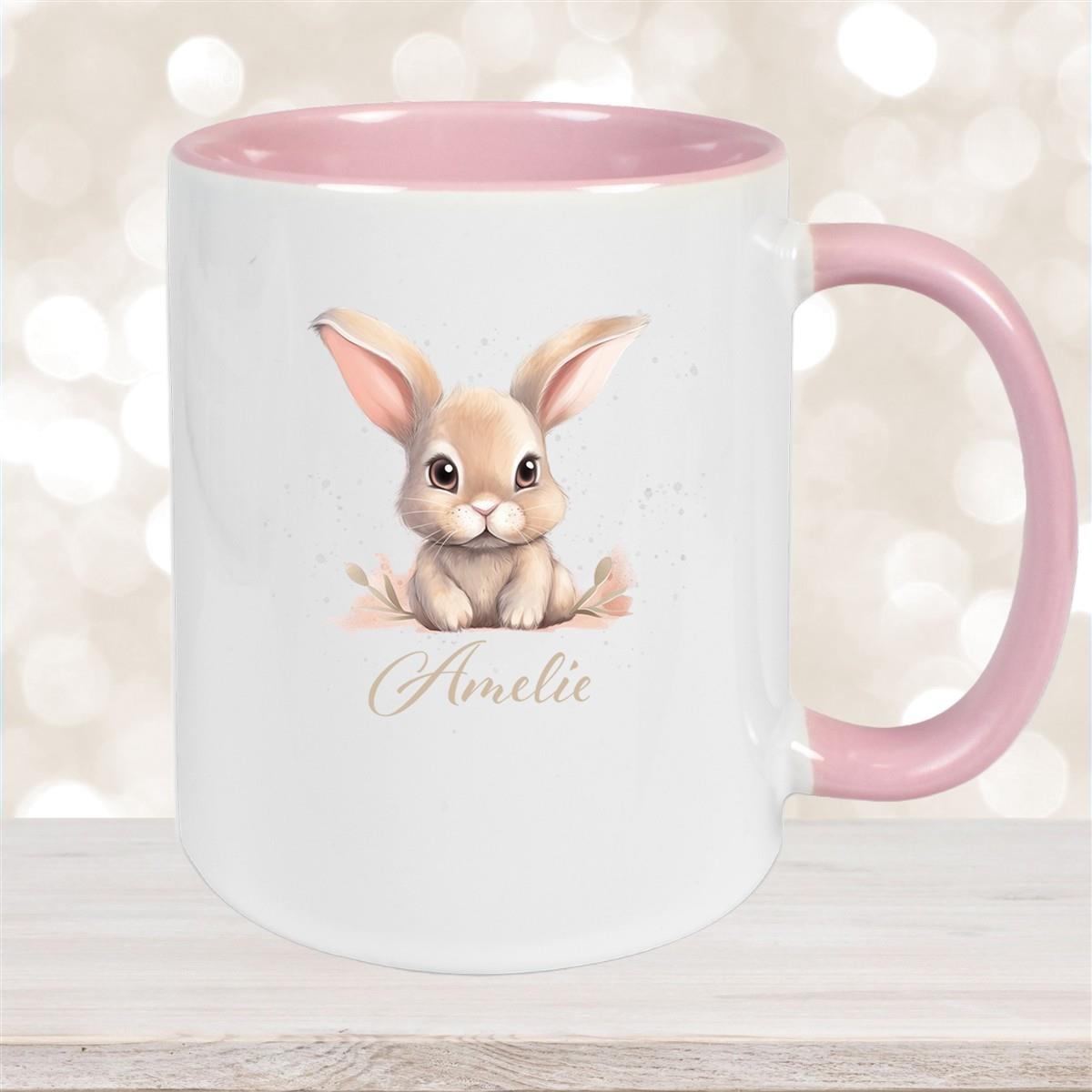 Tasse Ostern - Hase 7 Wunschnamen Keramik personalisiert versch. Farben