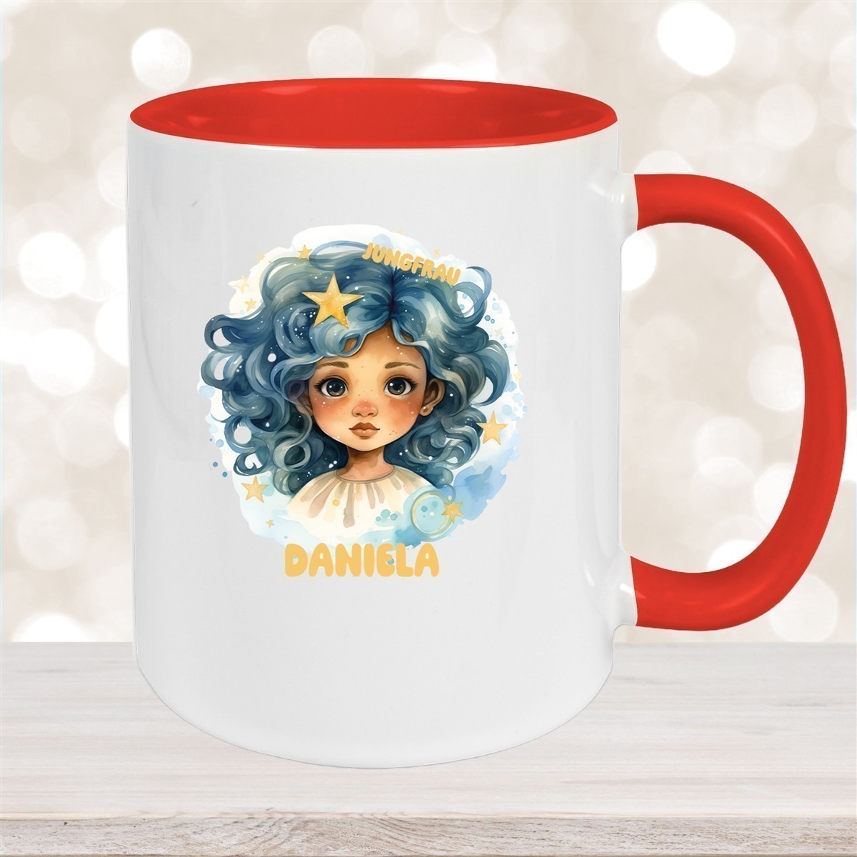 Tasse Sternzeichen Kinder Jungfrau #1 Wunschname Keramik Kinderbecher personalisiert versch. Farben