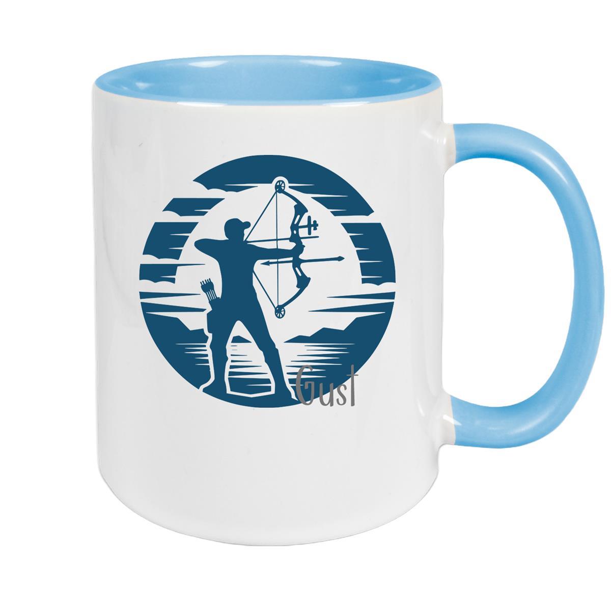 Tasse Bogenschütze 3 Wunschname Keramik personalisiert versch. Farben