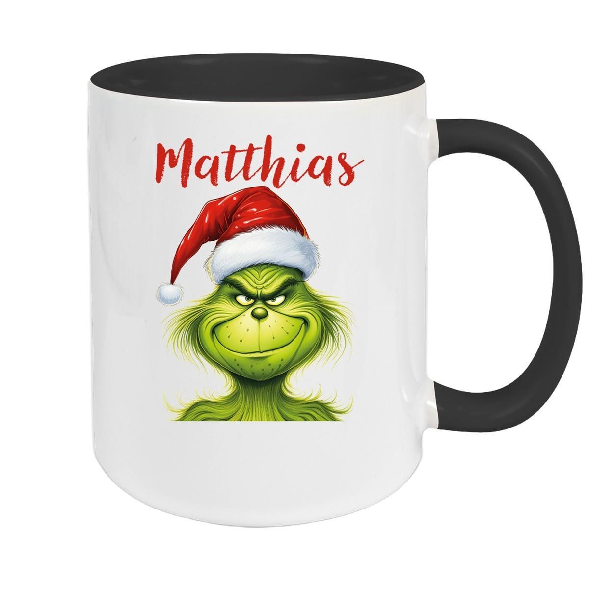 Tasse Wunschname Weihnachten Grinch 3 Keramik Kinderbecher versch. Farben