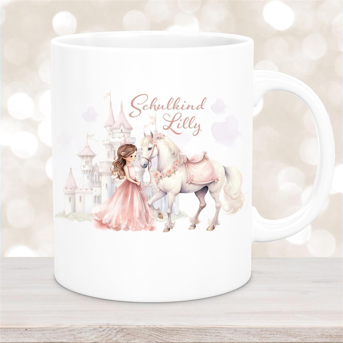 Tasse Kinder Prinzessin 1 Wunschname Keramik Kinderbecher personalisiert versch. Farben
