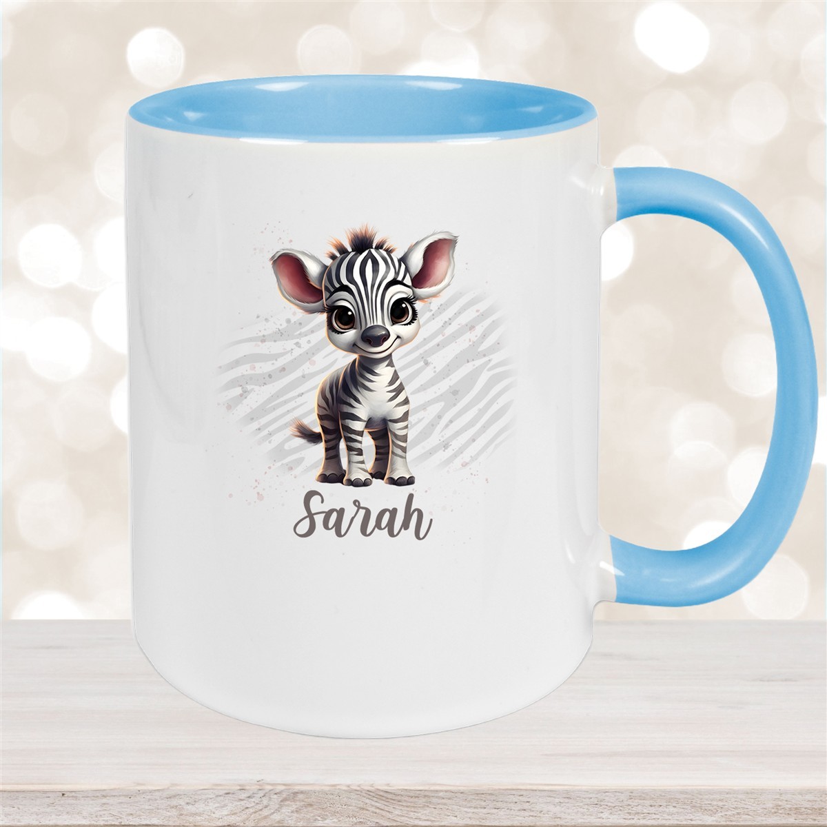 Tasse Wunschname Zebra #1 Keramik Kinderbecher versch. Farben