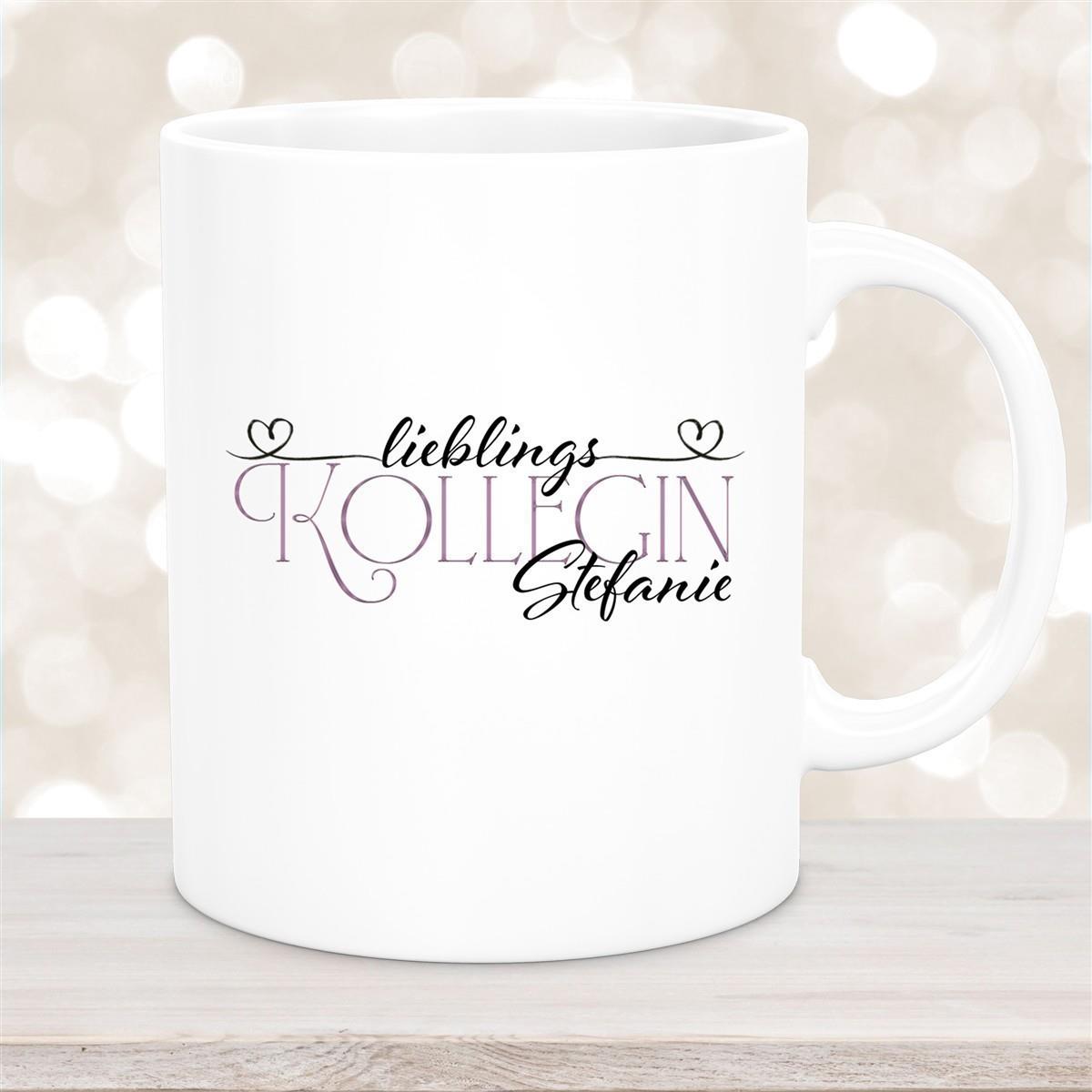 Tasse Wunschname Lieblings-Kollegin 1 personalisiert Keramik Becher versch. Farben