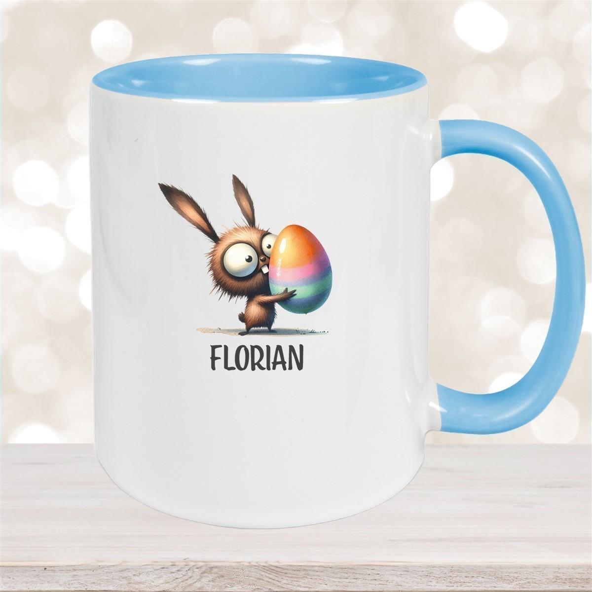 Tasse Ostern - Hase 6 Wunschnamen Keramik personalisiert versch. Farben