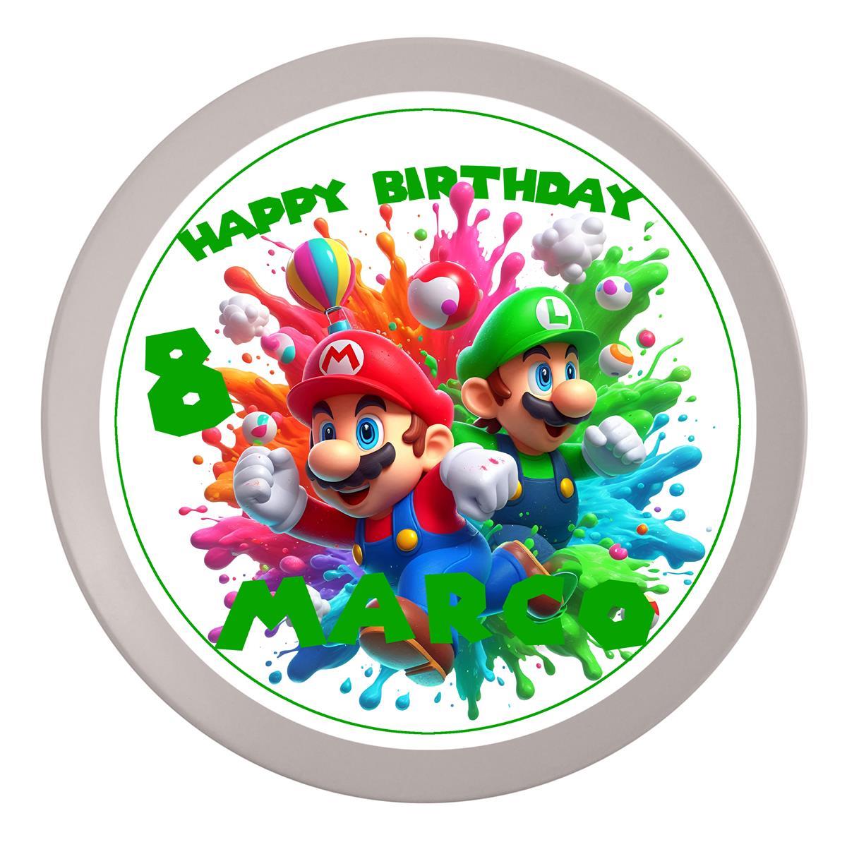 Tortenaufleger Geburtstag Super-Mario 2 – Magische Kuchendekoration für Kindergeburtstage