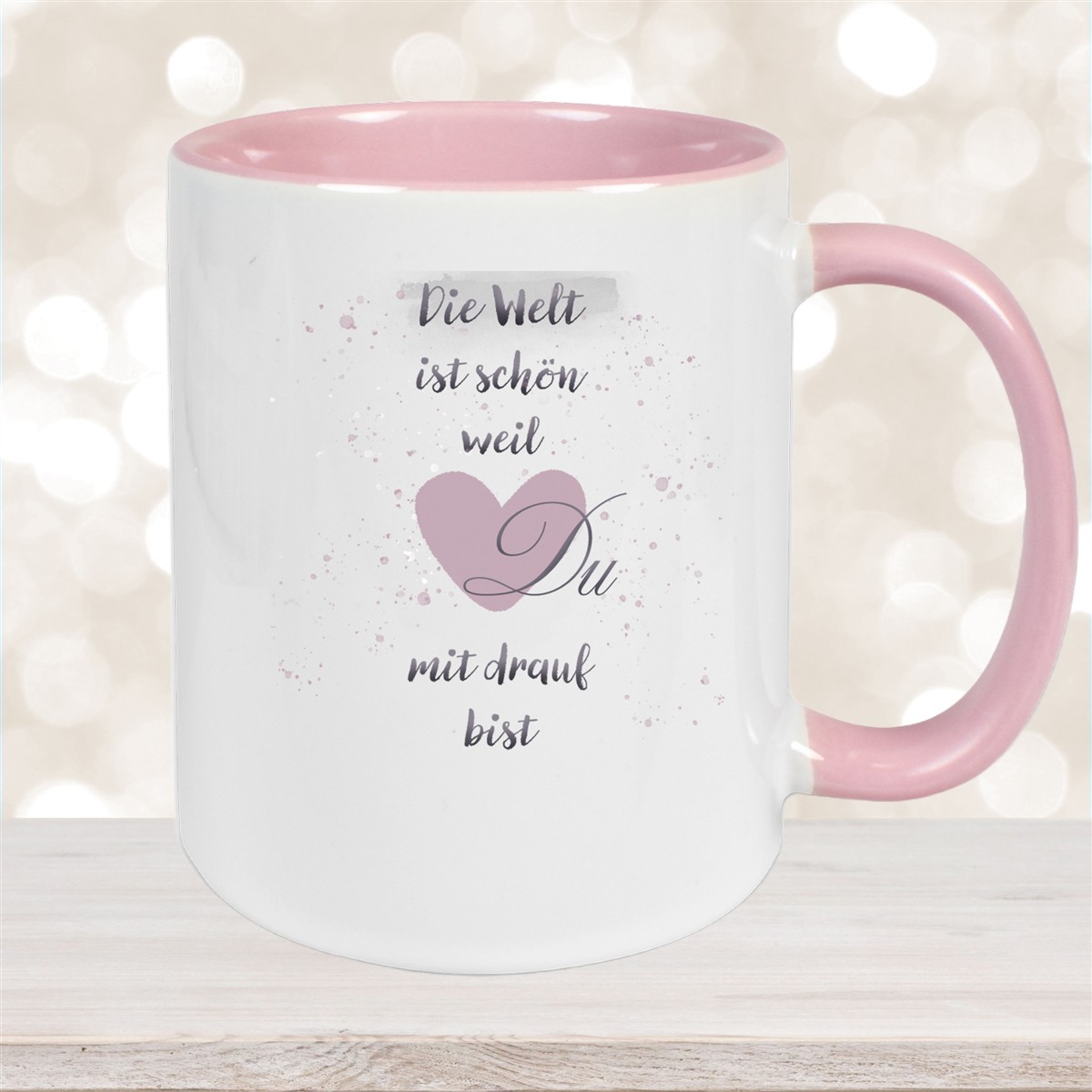 Tasse Freundschaft Liebe Sprüche #2 Keramik Altrosa