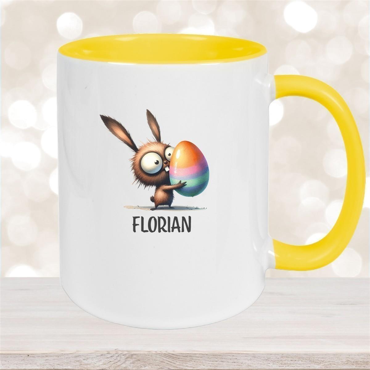 Tasse Ostern - Hase 6 Wunschnamen Keramik personalisiert versch. Farben