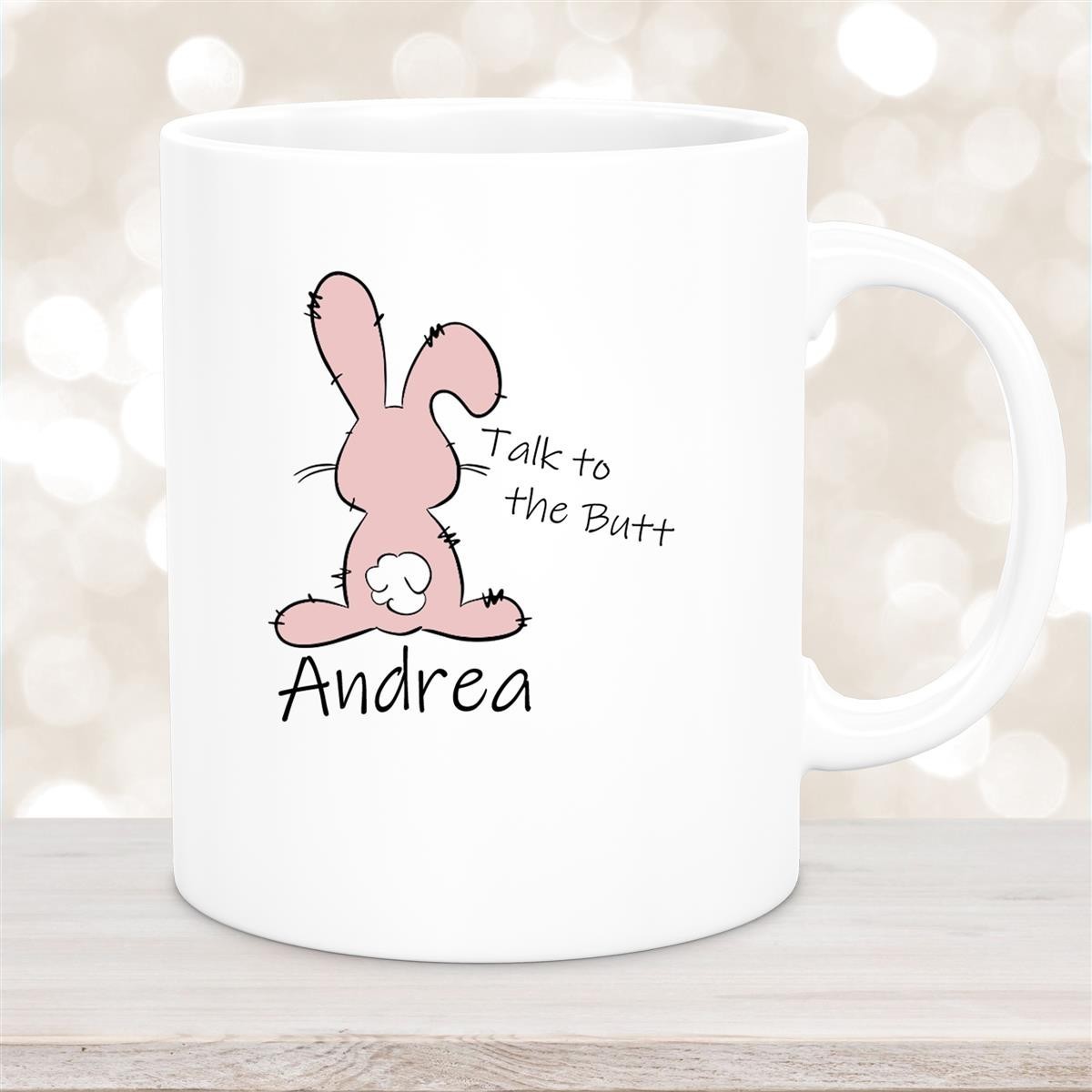 Tasse Ostern - Hase Talk to the Butt Wunschnamen Keramik personalisiert versch. Farben