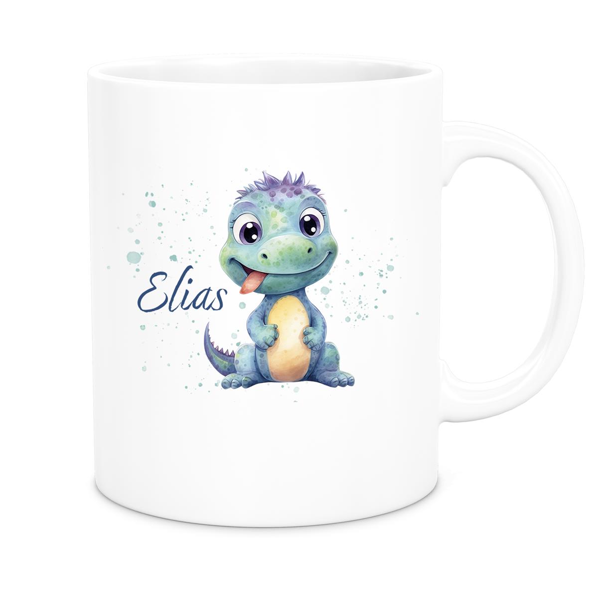 Tasse Dino 13 Wunschname Keramik Kinderbecher Personalisiert versch. Farben