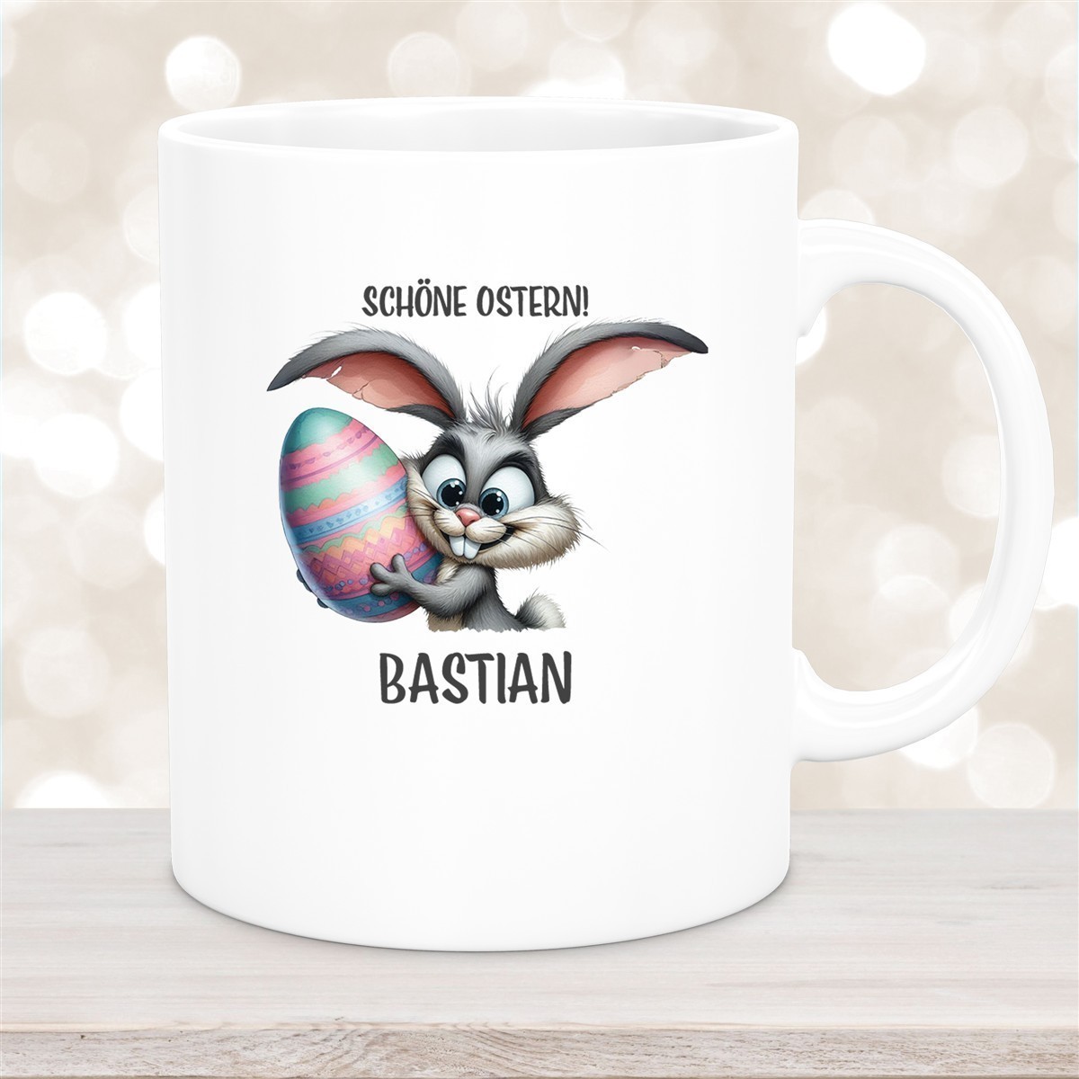 Tasse Ostern - Hase #5 Wunschnamen Keramik personalisiert versch. Farben