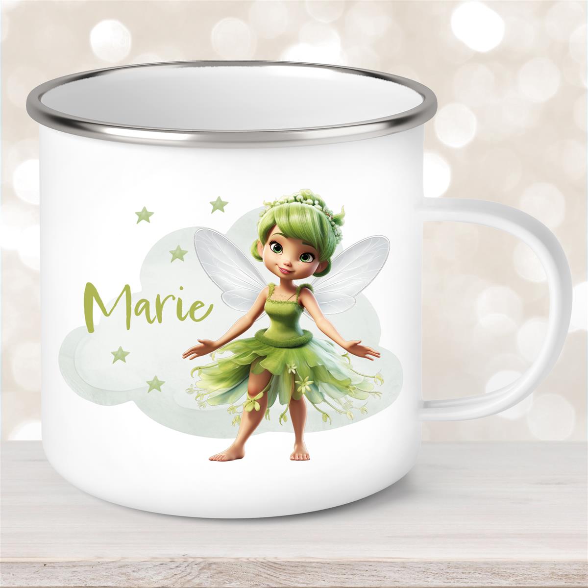 Tasse Fee #3 Wunschname Emaille Kinderbecher personalisiert