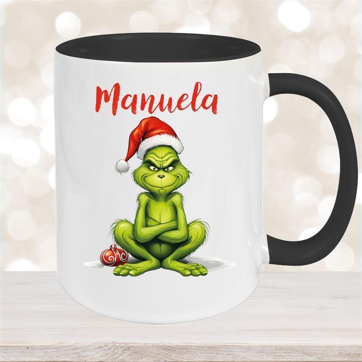 Tasse Wunschname Weihnachten Grinch 4 Keramik Kinderbecher versch. Farben