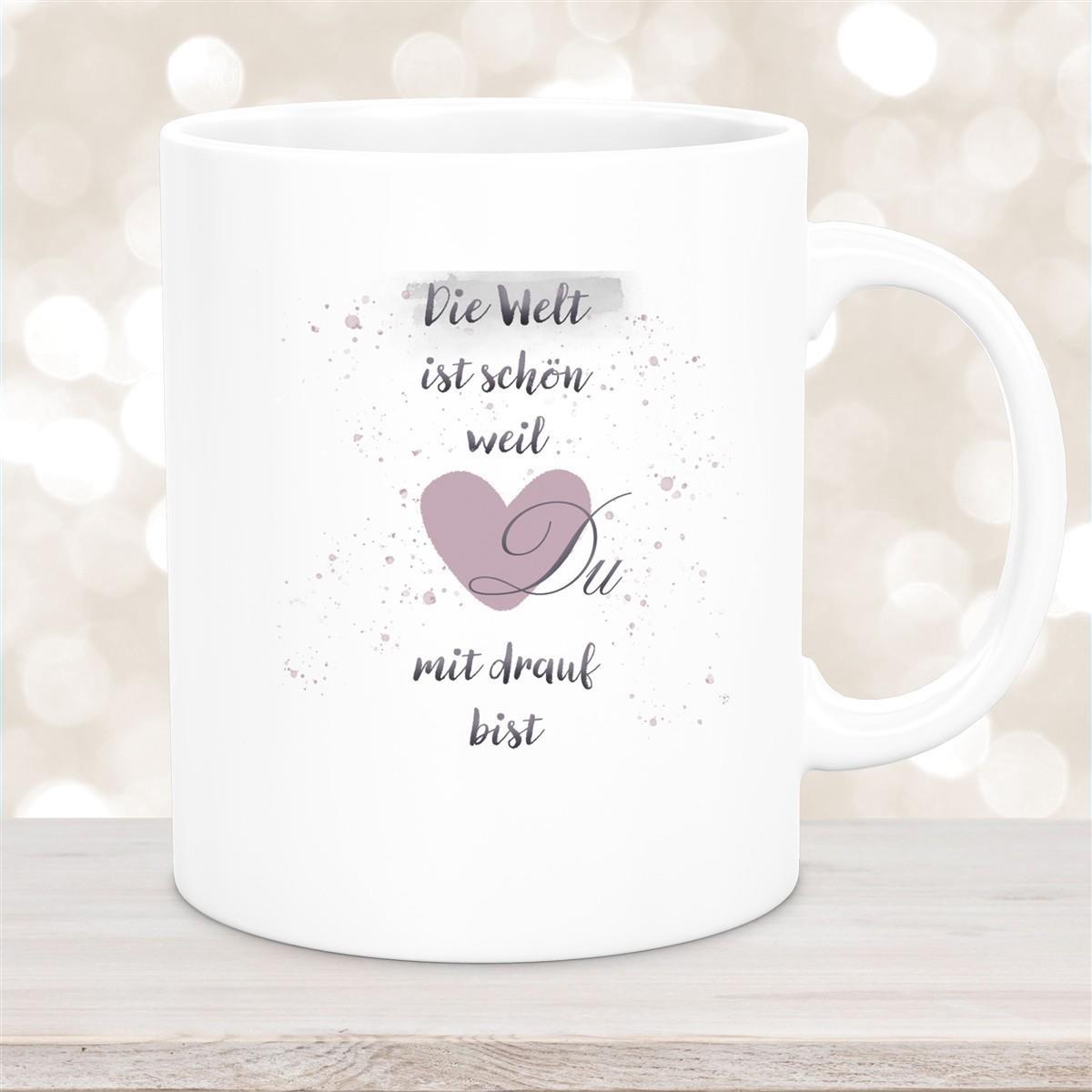 Tasse Freundschaft Liebe Sprüche 2 Keramik versch. Farben