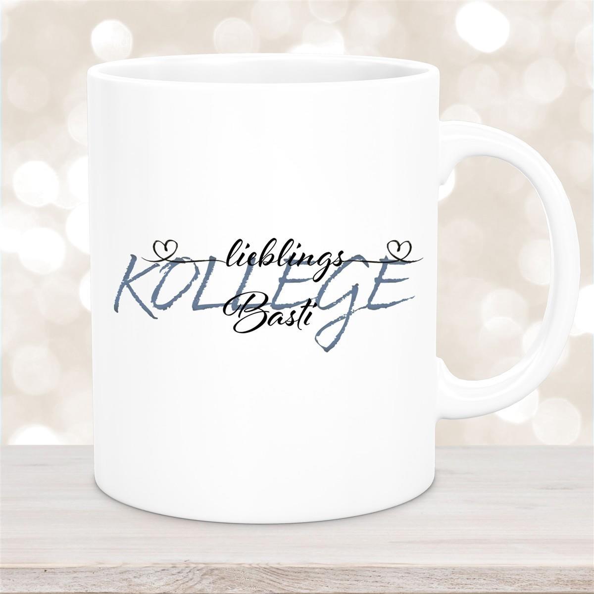 Tasse Wunschname Lieblings-Kollege 2 personalisiert Keramik Becher versch. Farben