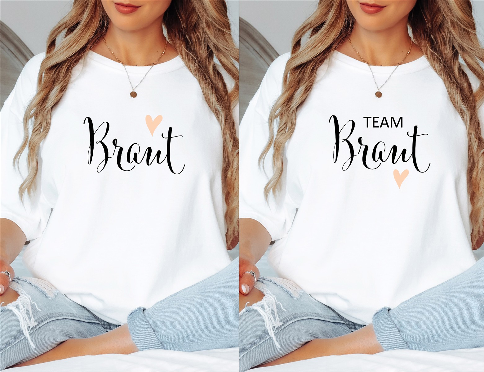 T-Shirt Braut & Team-Braut #05 Damen-Shirt für den Junggesellinnenabschied