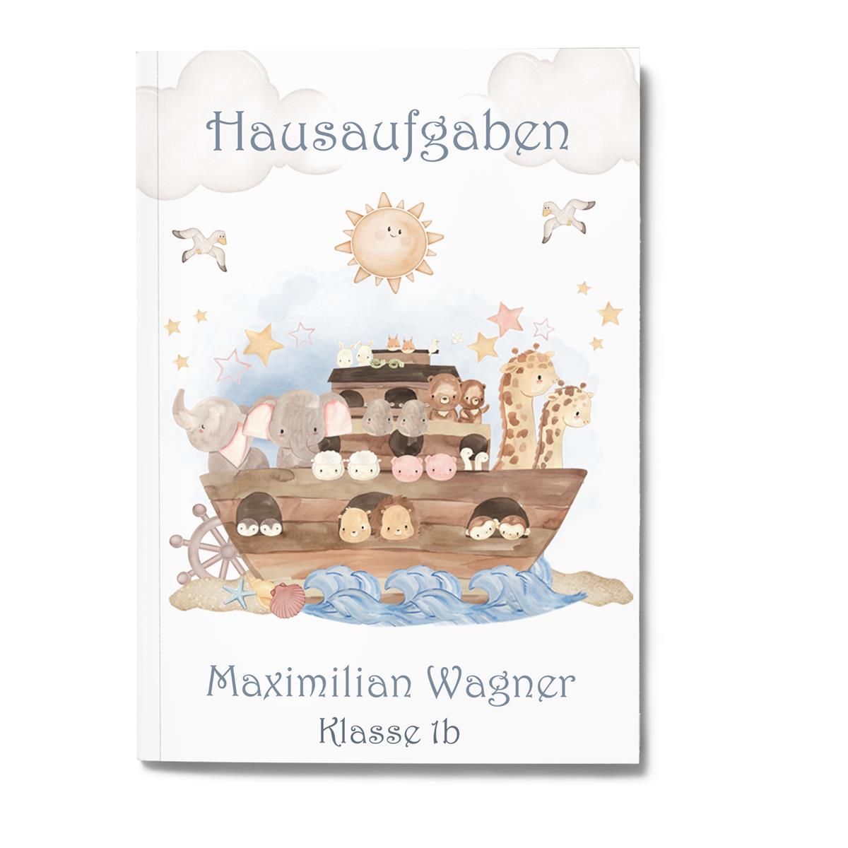 Hausaufgabenheft Arche #1 DIN A5 - 48 Blatt mit Name und Klasse