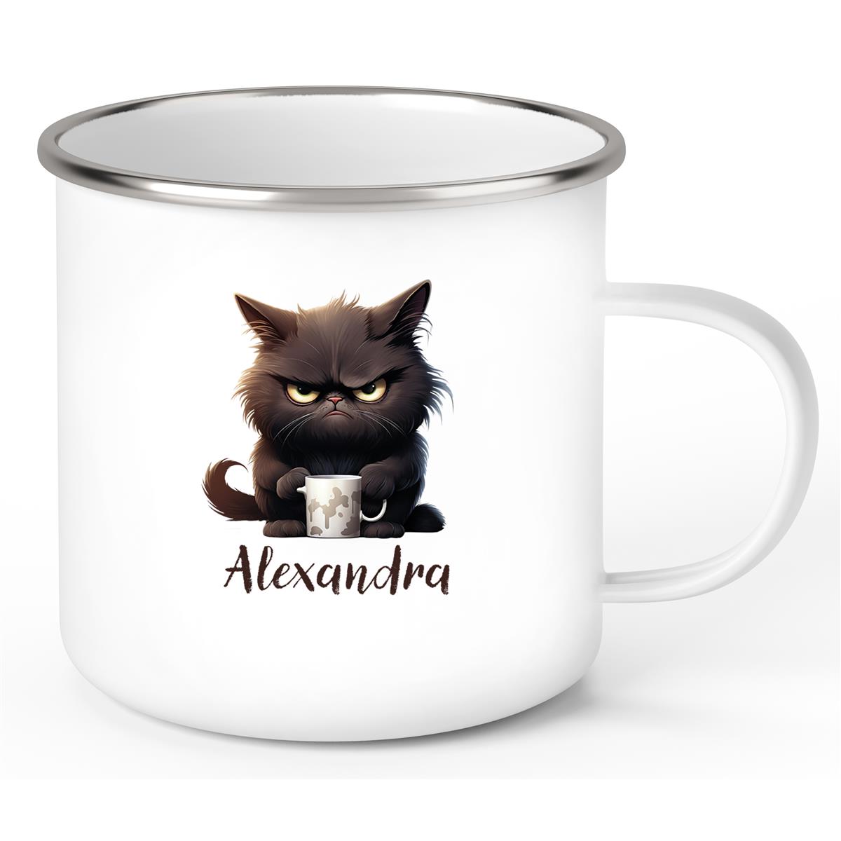 Tasse Katze Grumpy 1 Wunschname Kinderbecher personalisiert Emaille