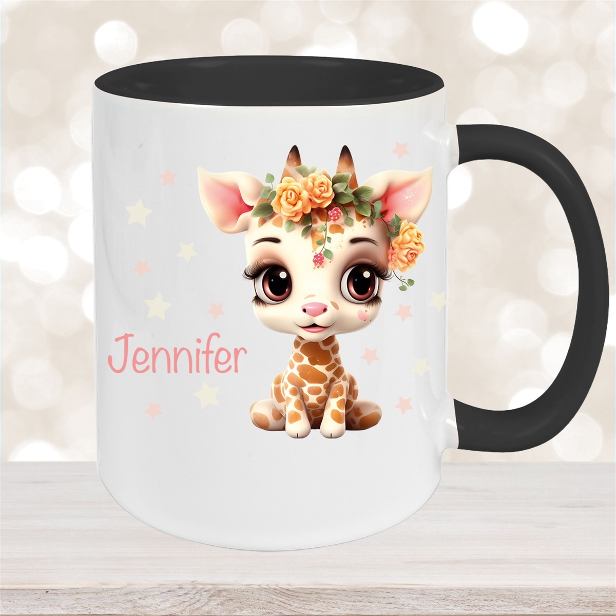 Tasse Wunschname Giraffe #1 Keramik Kinderbecher versch. Farben