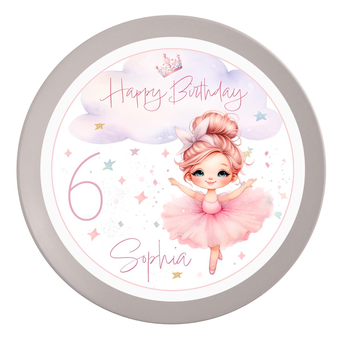 Tortenaufleger Geburtstag Ballerina 1 Name & Zahl (20cm)