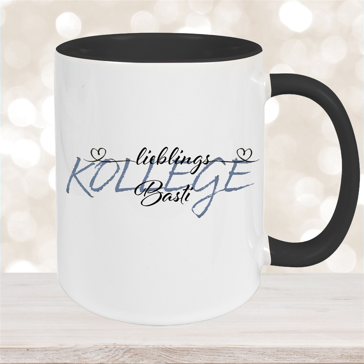 Tasse Wunschname Lieblings-Kollege #2 personalisiert Keramik Becher Schwarz