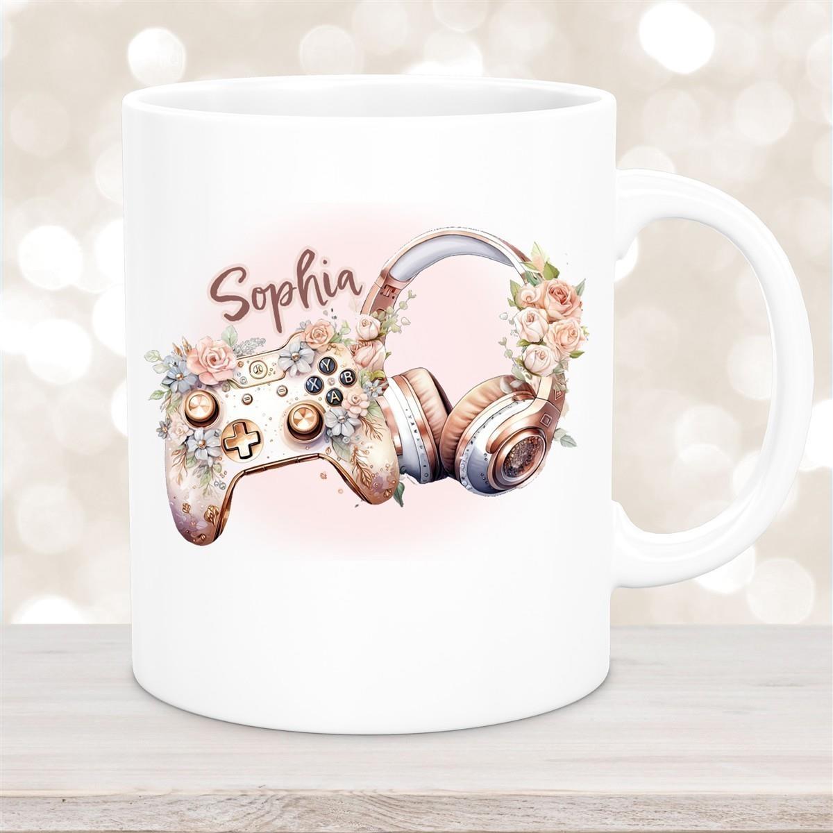 Tasse Gamer 4 Wunschname Keramik Kinderbecher personalisiert versch. Farben
