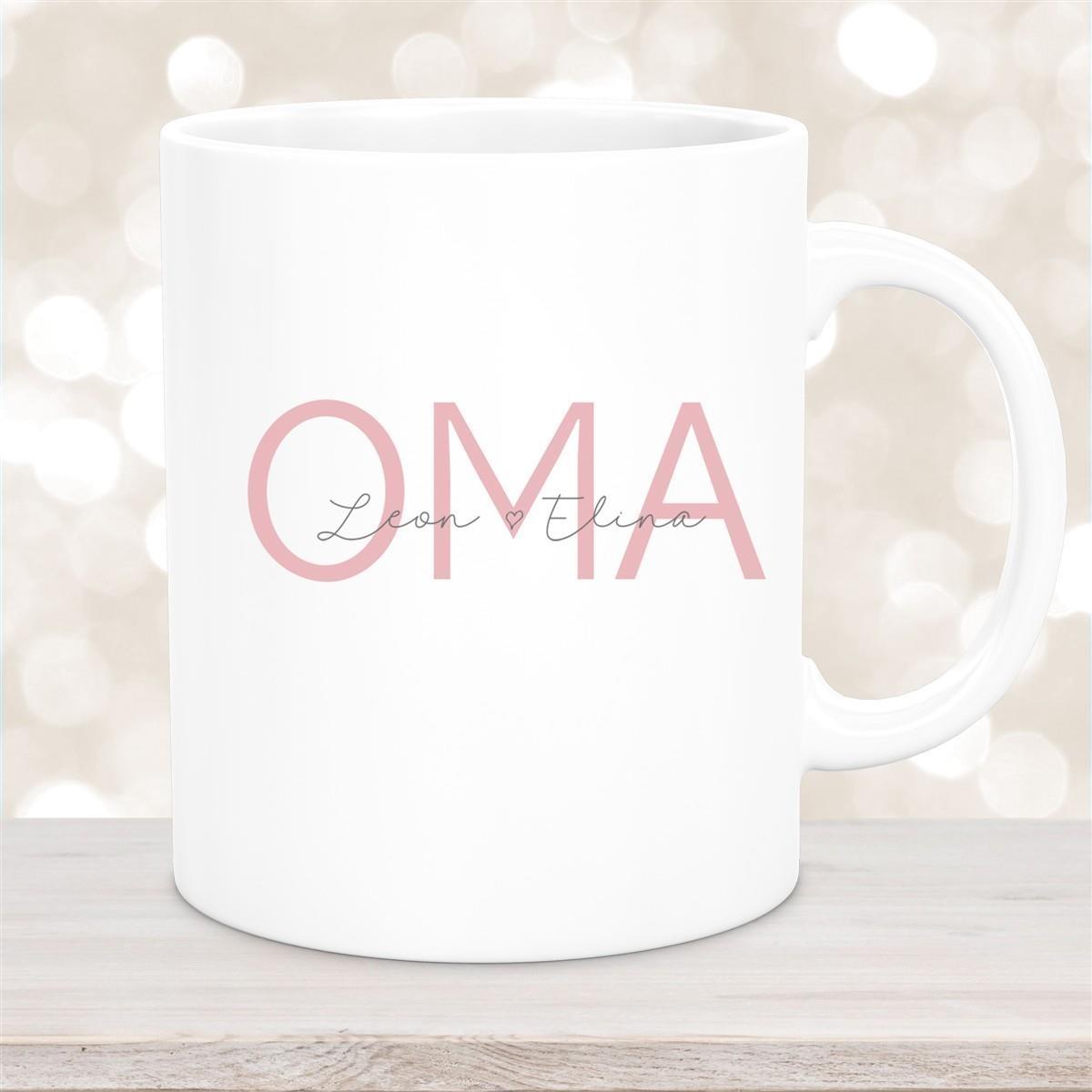 Tasse, Oma, Muttertag, Geburtstag 1 Wunschnamen Keramik Personalisiert versch. Farben