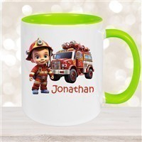 Tasse Wunschname Feuerwehr 3 Keramik Kinderbecher versch. Farben