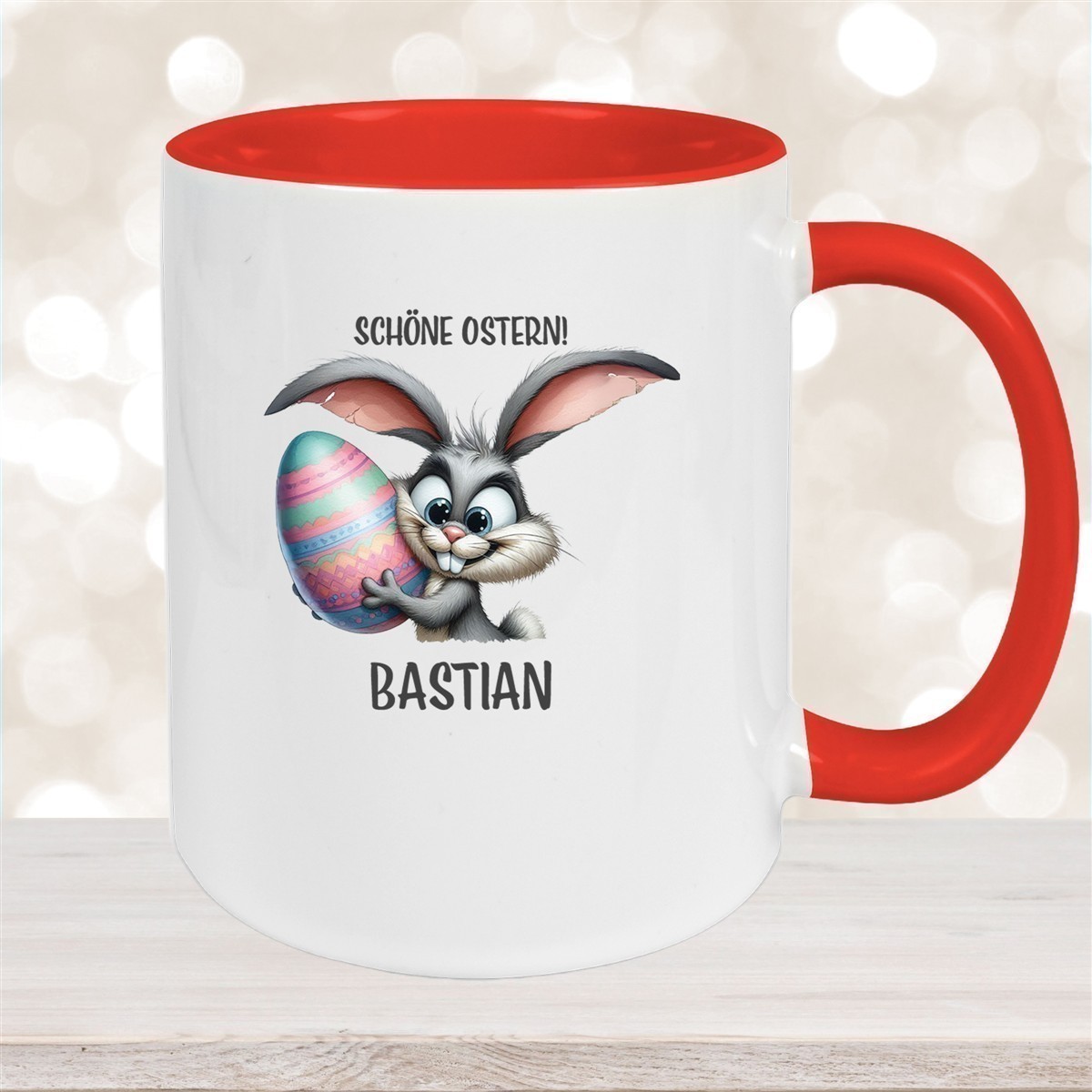 Tasse Ostern - Hase #5 Wunschnamen Keramik personalisiert versch. Farben