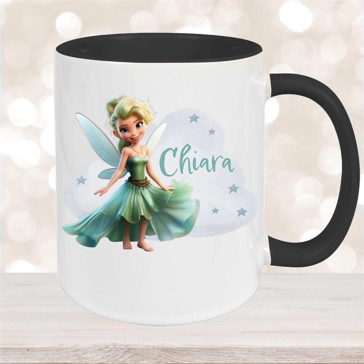 Tasse Fee 5 Wunschname Keramik Kinderbecher personalisiert versch. Farben