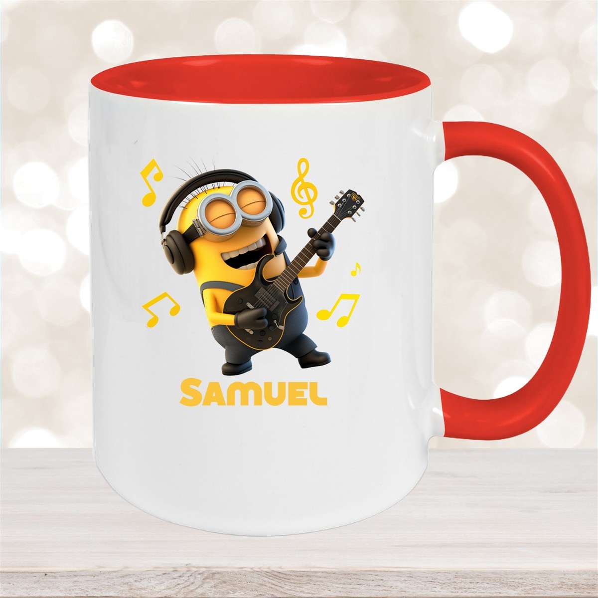 Tasse Minions Kinder Minion #6 Rockstar Wunschname Keramik Kinderbecher personalisiert versch. Farben Rot