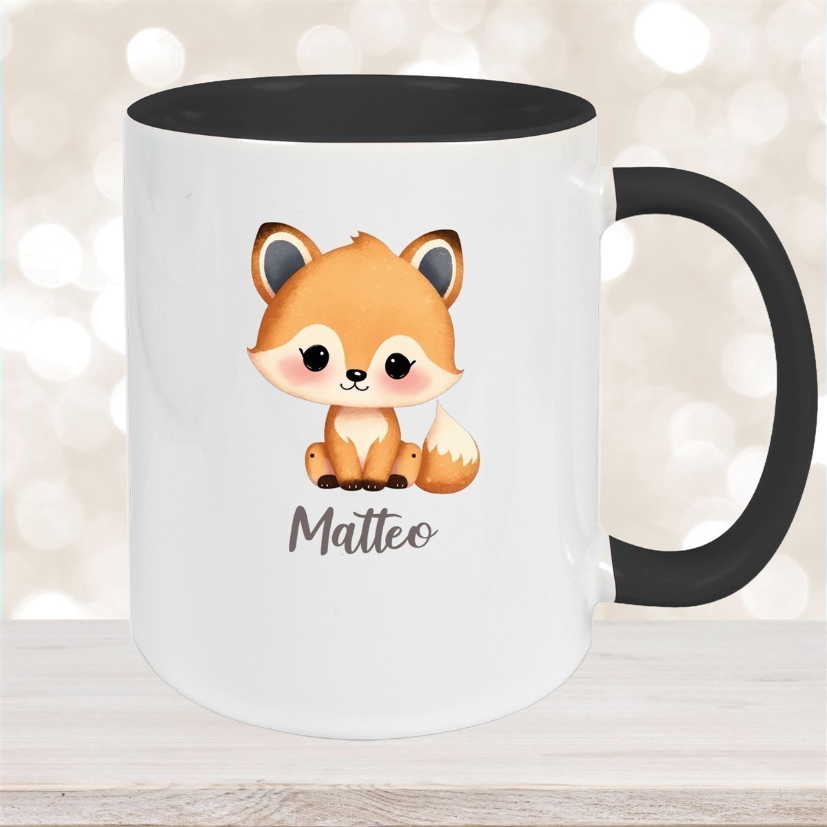 Tasse Wunschname Fuchs #1 Keramik Kinderbecher versch. Farben