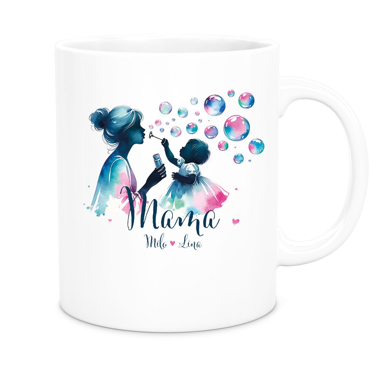 Tasse Muttertag 10 Wunschnamen Keramik Personalisiert versch. Farben