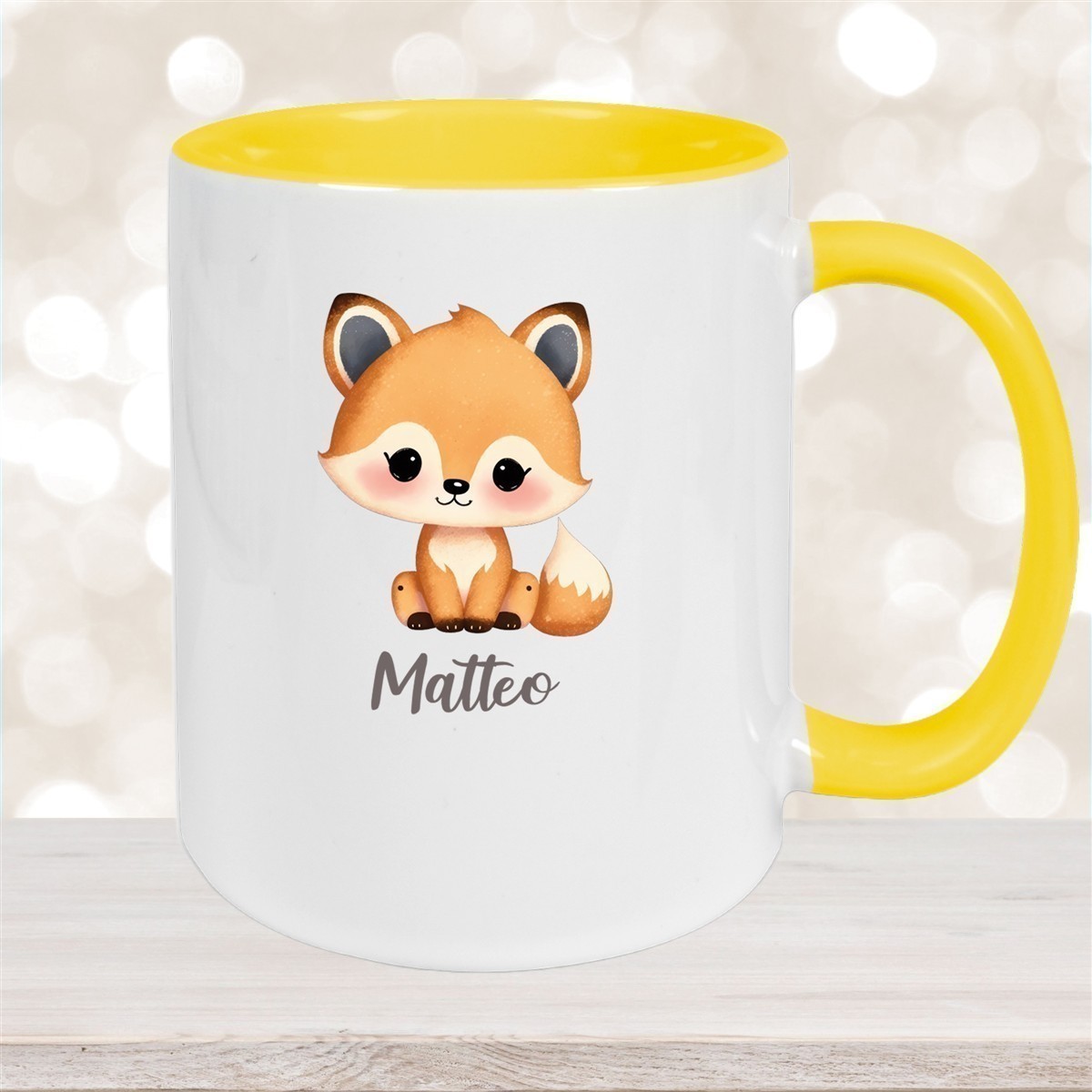 Tasse Wunschname Fuchs #1 Keramik Kinderbecher versch. Farben