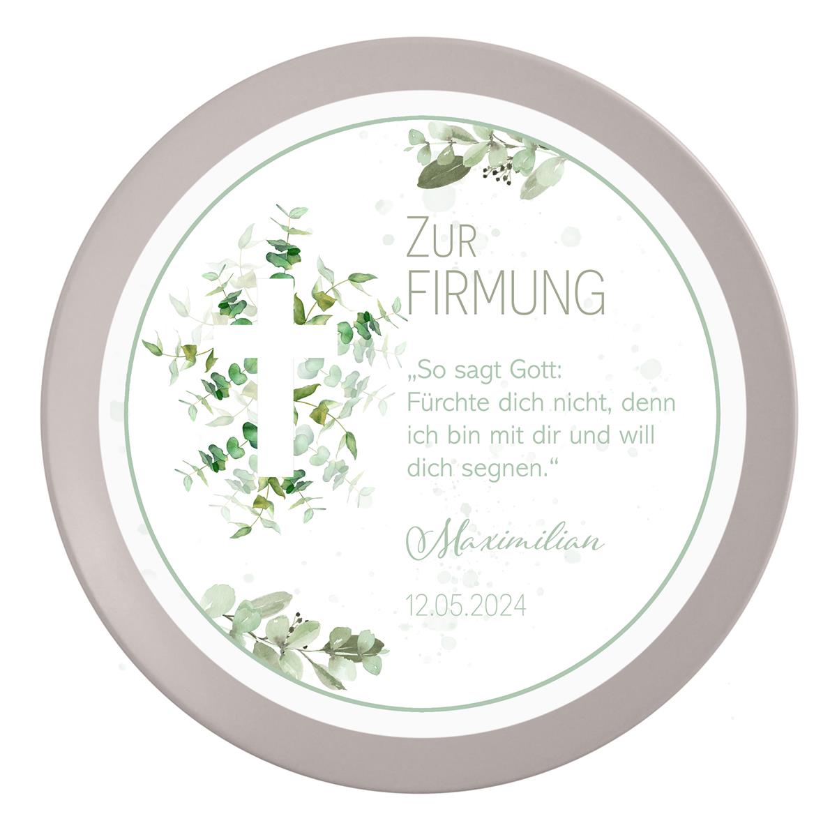 Tortenaufleger Firmung Kreuz 1 Name & Datum (20cm)