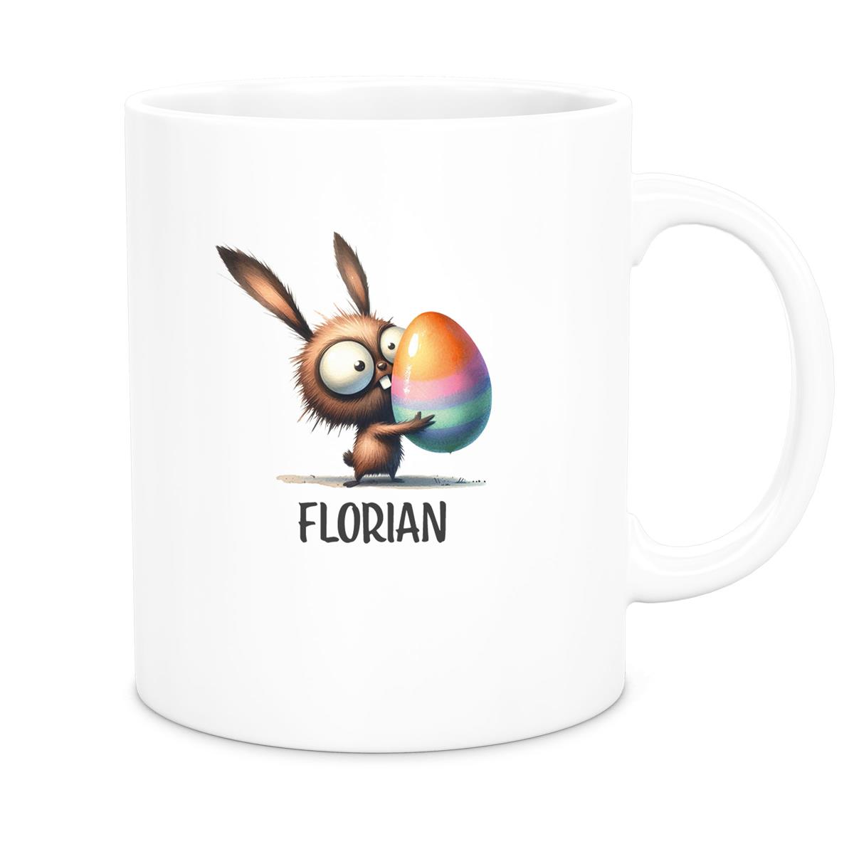 Tasse Ostern - Hase 6 Wunschnamen Keramik personalisiert versch. Farben
