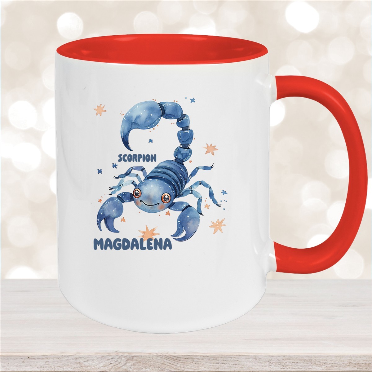 Tasse Sternzeichen Kinder Skorpion #1 Wunschname Keramik Kinderbecher personalisiert Rot