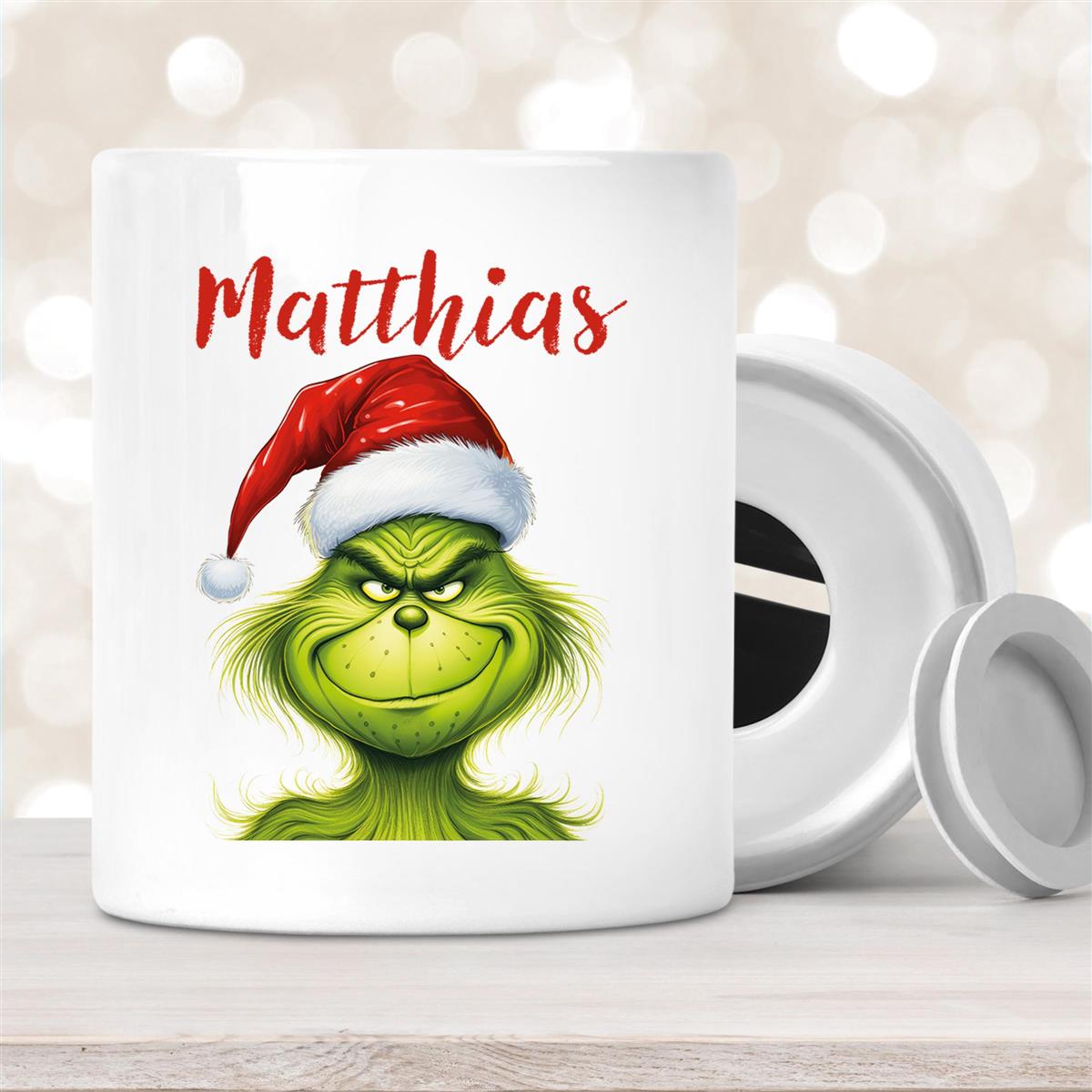 Spardose mit Wunschname Weihnachten Grinch #3 personalisiert