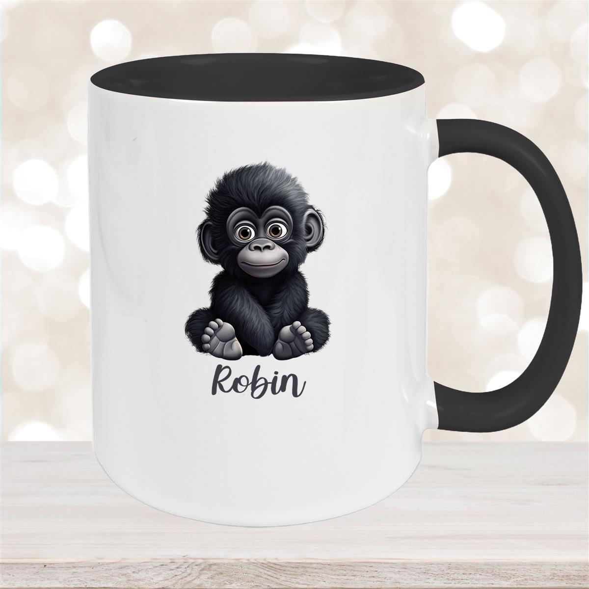 Tasse Wunschname Gorilla #1 Keramik Kinderbecher versch. Farben