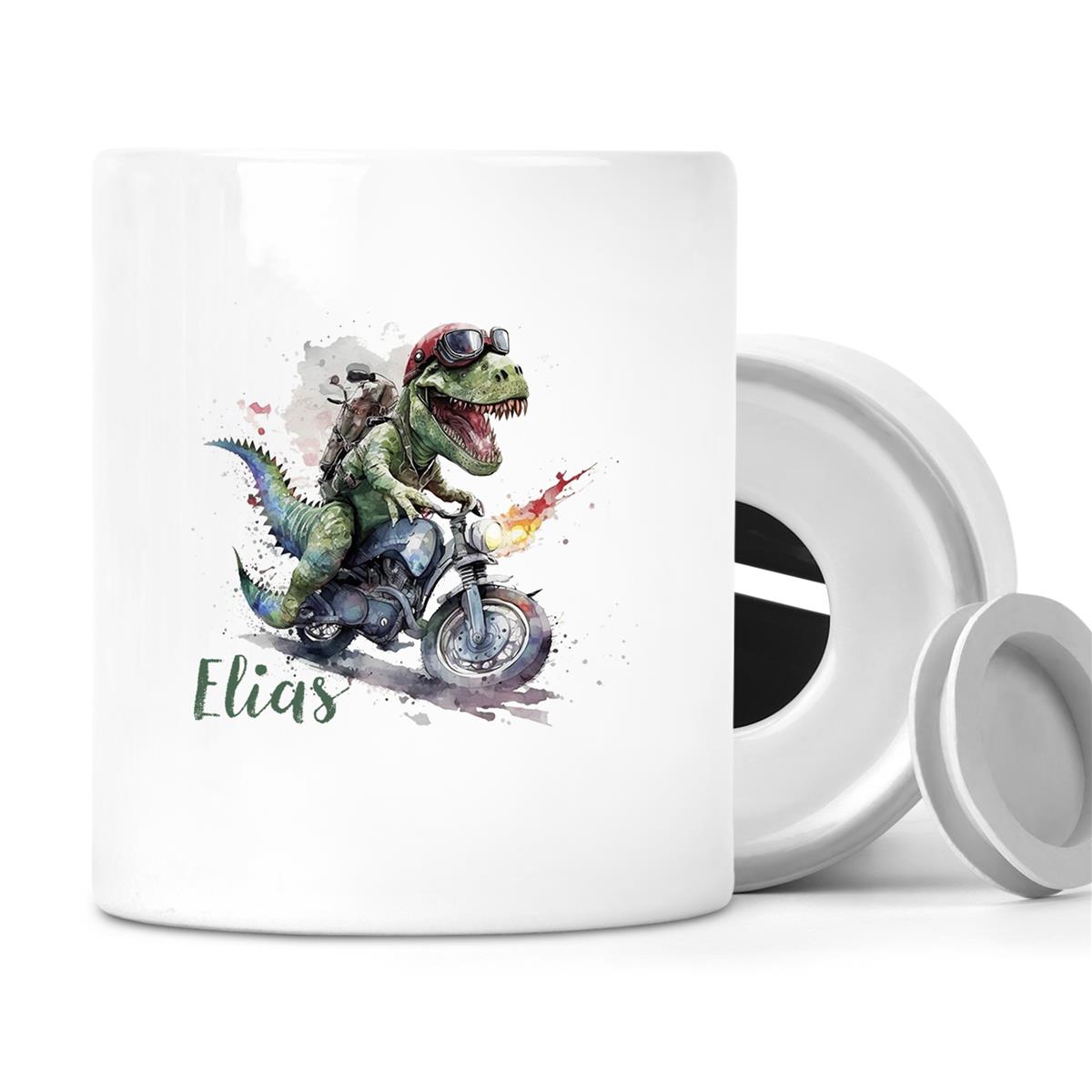 Spardose mit Wunschname Dino #5 personalisiert