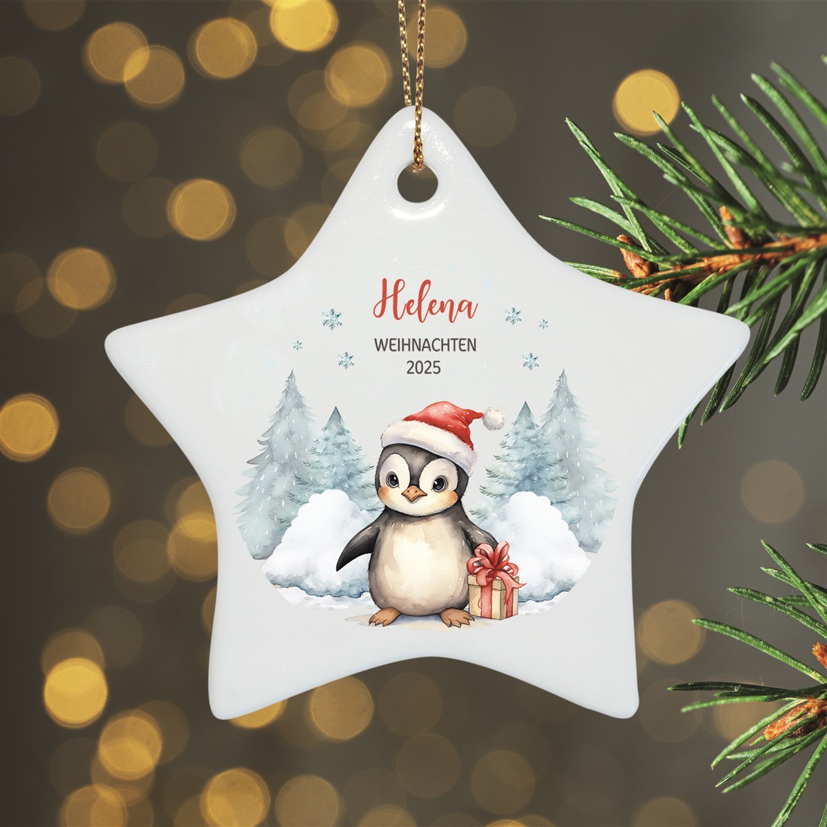 Christbaumanhänger Weihnachten Pinguin erstes Weihnachten #1 Ornament Christbaumschmuck versch. Formen