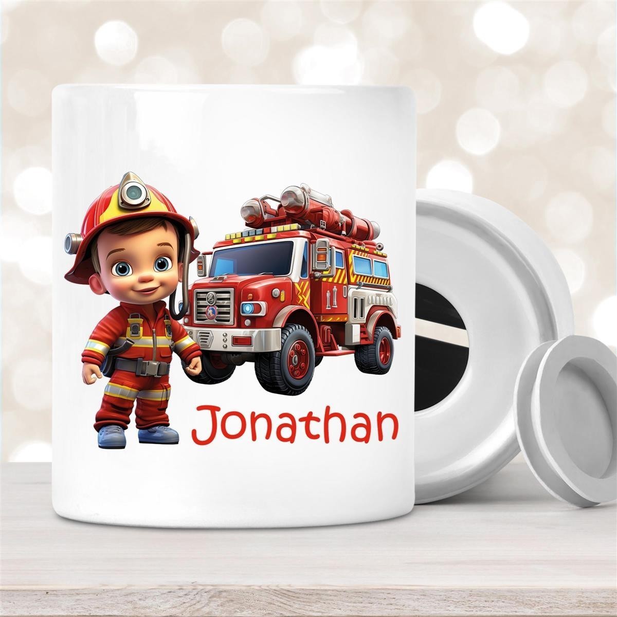Spardose mit Wunschname Feuerwehr #3 personalisiert Spardose mit Wunschname Feuerwehr #3 personalisiert