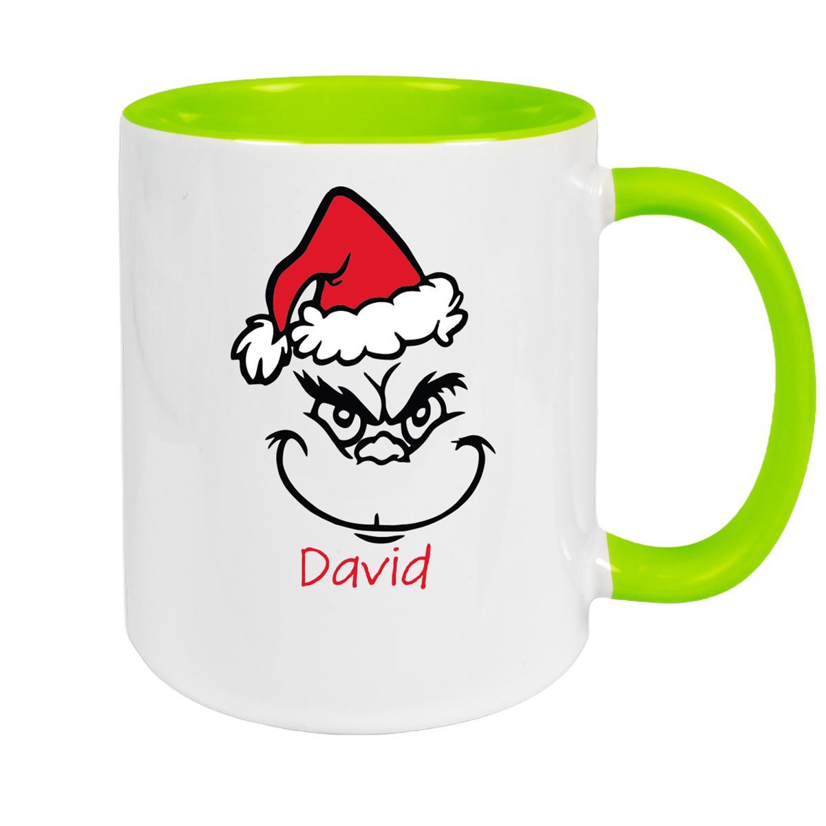 Tasse Wunschname Weihnachten Grinch 11 Keramik Kinderbecher versch. Farben