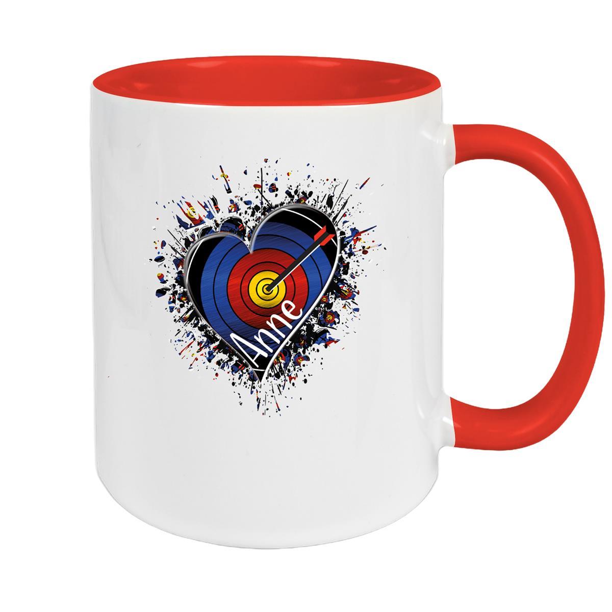 Tasse Bogenschütze 4 Wunschname Keramik personalisiert versch. Farben