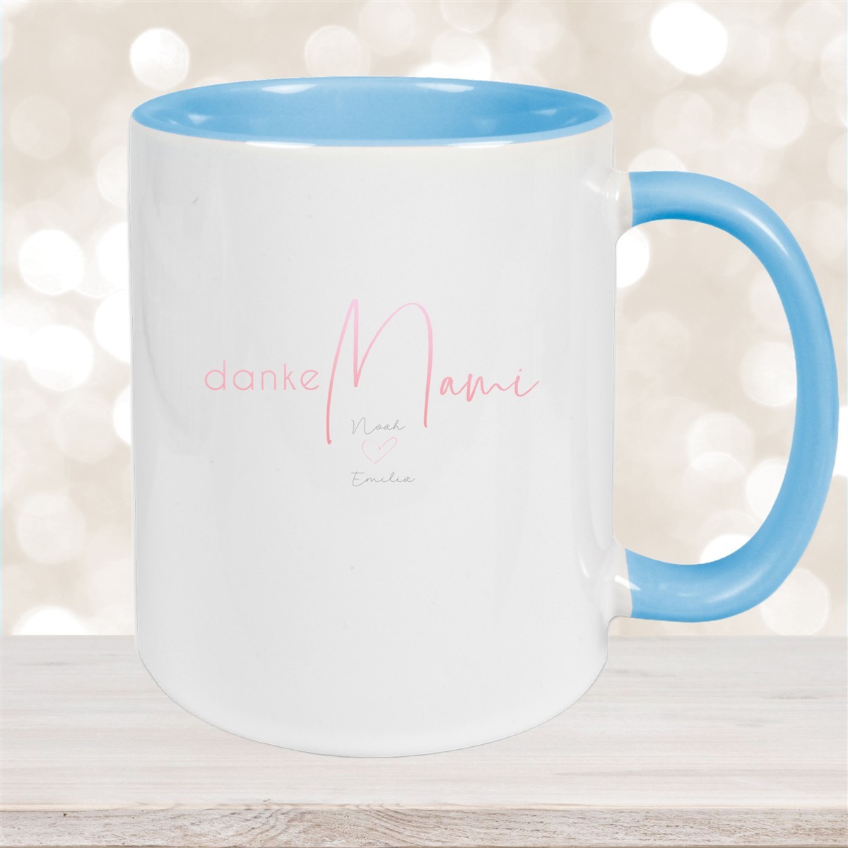 Tasse Muttertag #5 Wunschnamen Keramik Personalisiert Hellblau