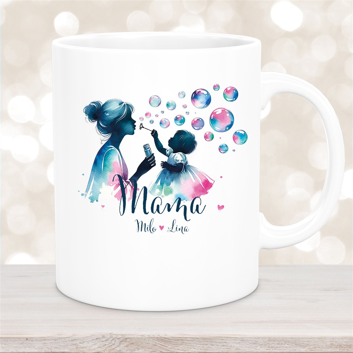 Tasse Muttertag #10 Wunschnamen Keramik Personalisiert Weiß