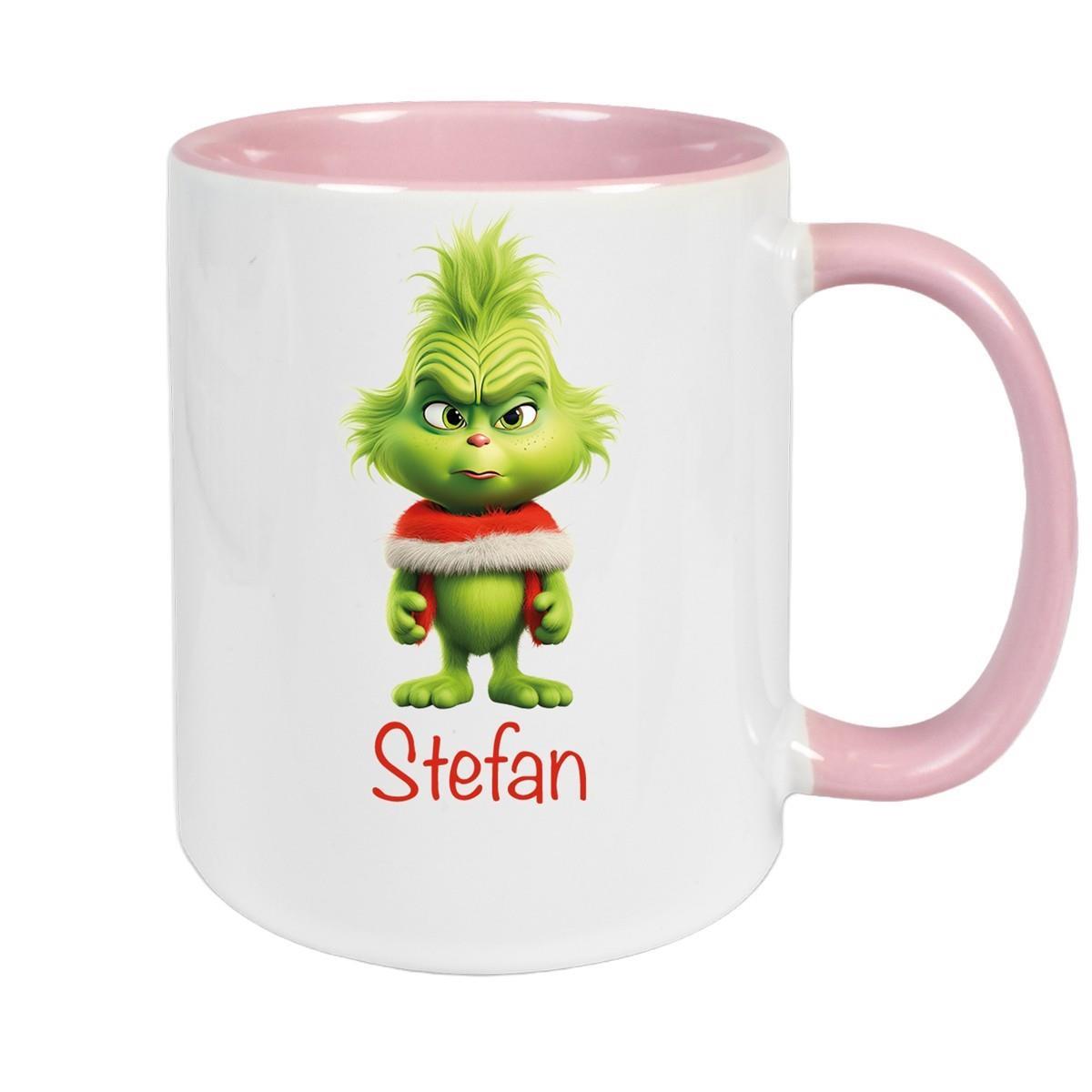 Tasse Wunschname Weihnachten Grinch 1 Keramik Kinderbecher versch. Farben